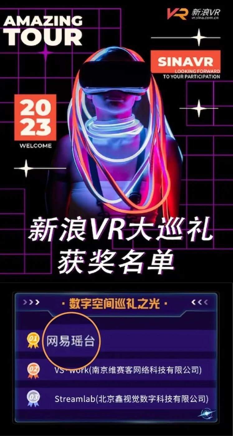 网易瑶台荣登2023新浪VR“巡礼之光”榜首