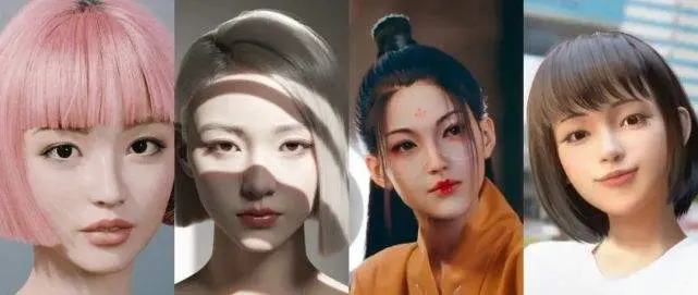 图片展示了四位不同造型的女性，从现代到传统，发型和妆容各异，体现了多样的美学风格。