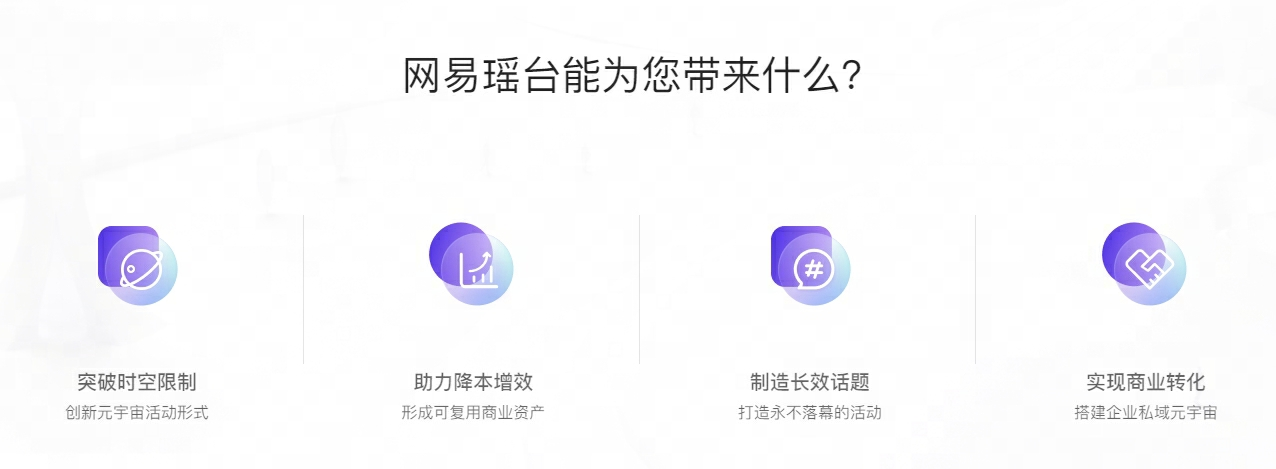 图片展示了四个图标，分别代表音乐播放、直播、游戏娱乐和短视频服务，旁边有文字说明它们的功能。背景是浅色调。